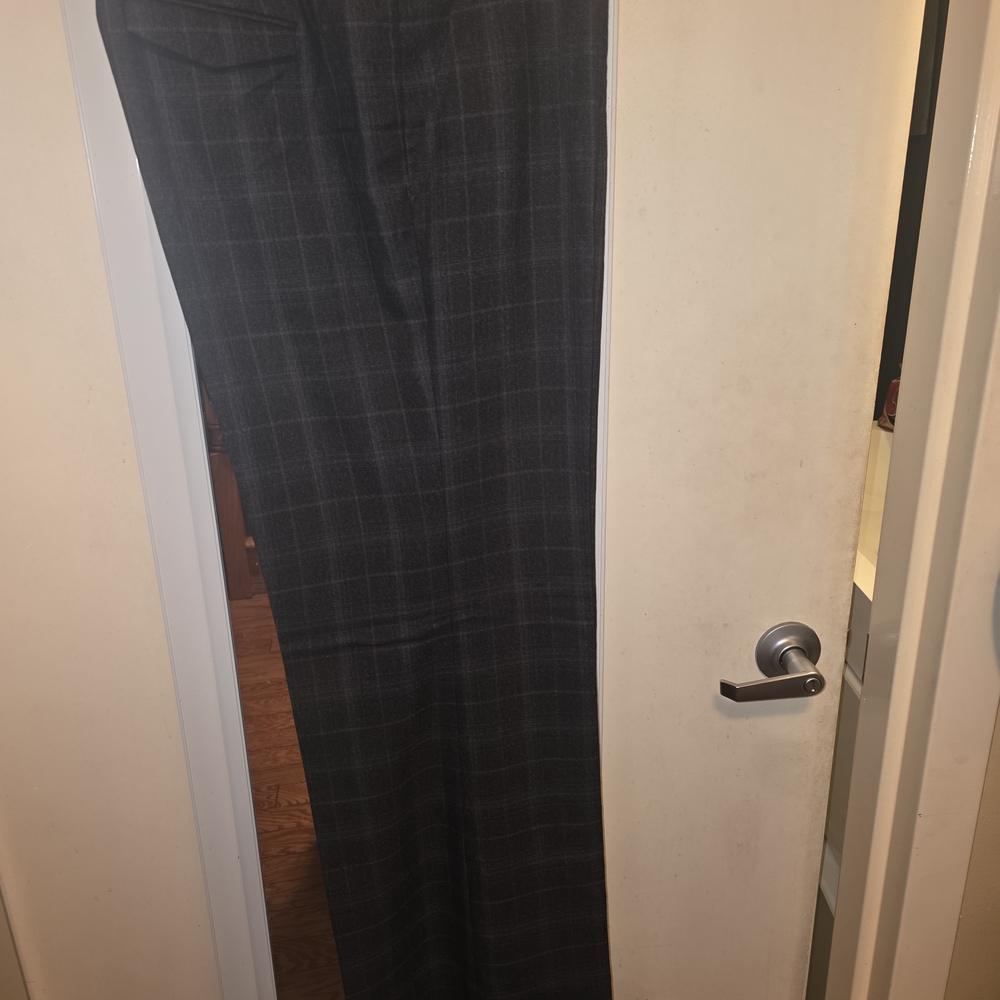 Calvin Klein Women's Charcoal Checkered Trousers